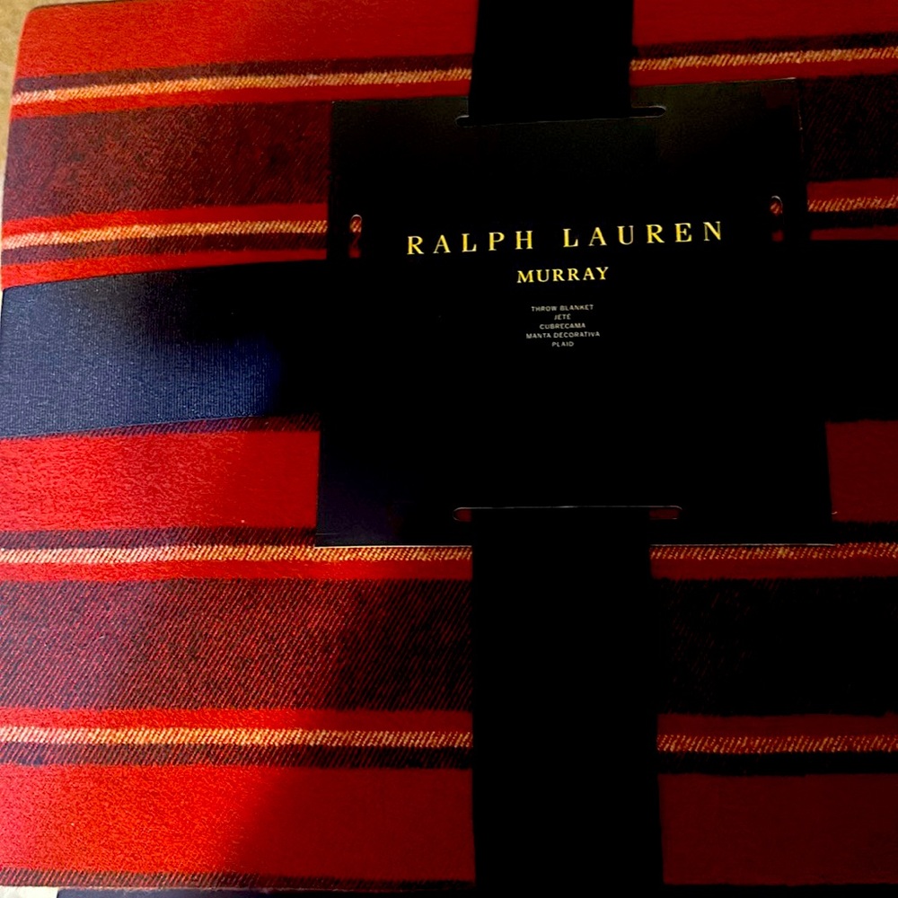RALPH LAUREN Home 100% Cotton Striped Murray Throw Blanket